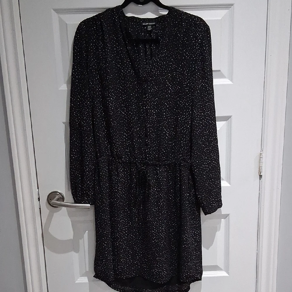 Hilary Radley Black and White Long Sleeve Dress - Picture 1 of 2